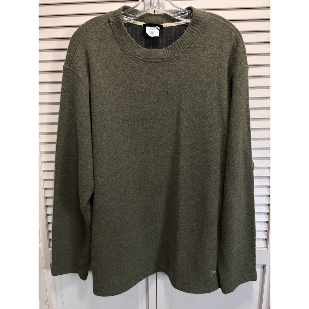 Patagonia Wool Sweater Crew Neck Knit Ribbed Hem Size Large Warm Winter